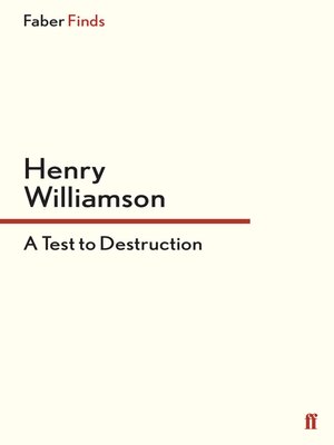 cover image of A Test to Destruction